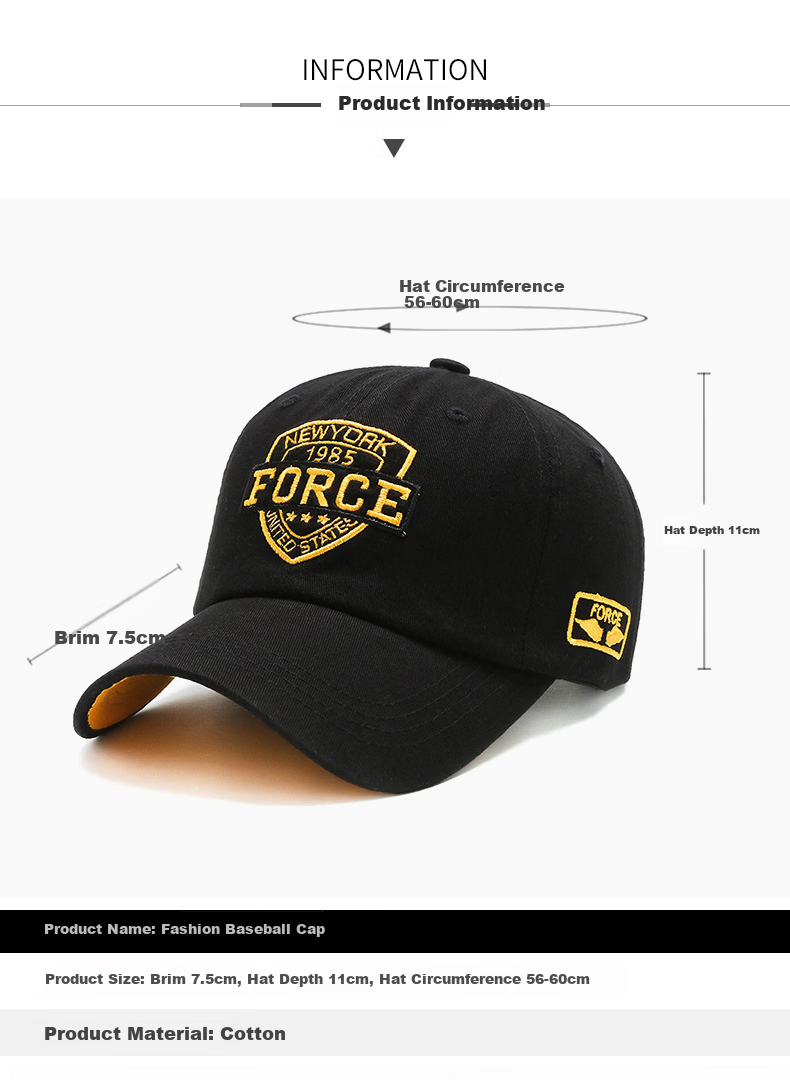 TUCANO Baseball Cap Four-Season Men's Embroidered Versatile Black Dad Hat Trendy 2