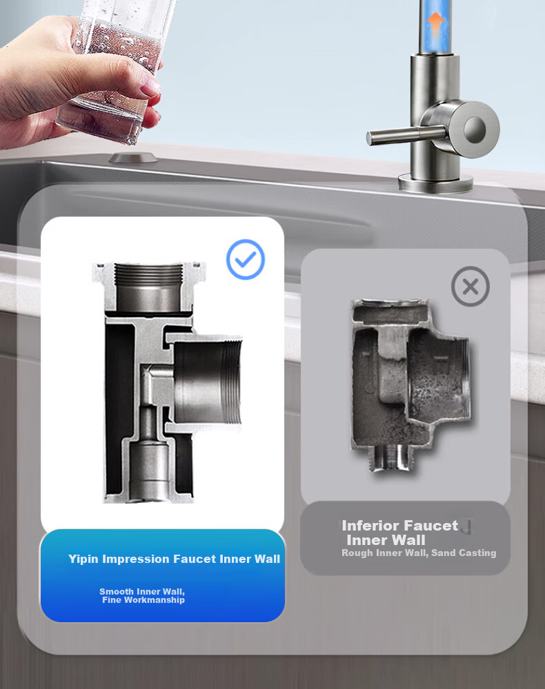 Yipin Impression Stainless Steel Kitchen Single Cold Water Faucet Splash-Proof Household Vegetable Sink Single Cold Hand Wash Basin Dishwasher Faucet 10