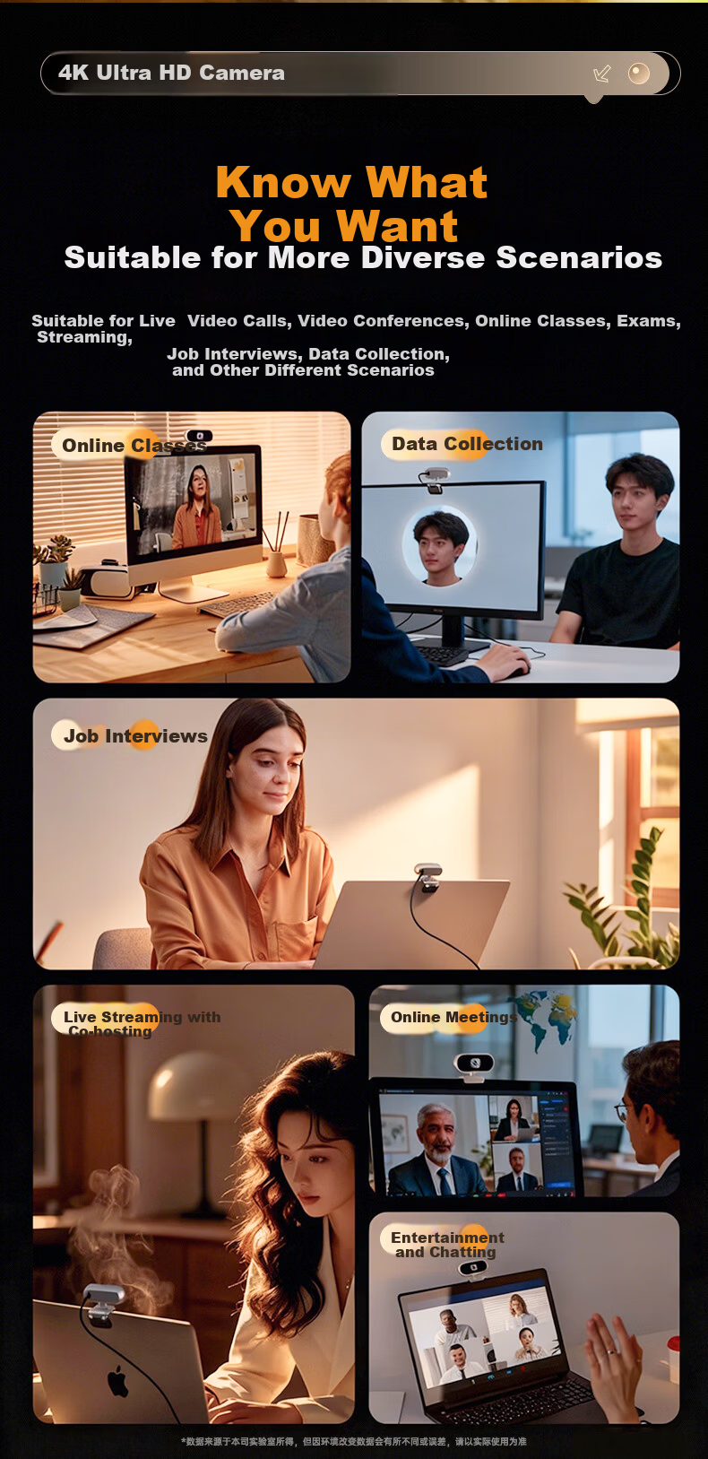 Stek 4K Ultra HD Webcam with Microphone Integrated Privacy Cover Auto Focus USB External Camera for Desktop Laptop Live Streaming Video Conferencing Office Exam Home Use 16