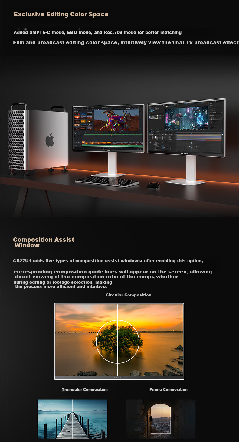 Union Innovation 27-inch 4K Apple Color 120Hz HDR500 Type-C 90W Mac External Monitor 99% P3 Color Gamut 2000:1 Professional Design Office Monitor CB27U1 9