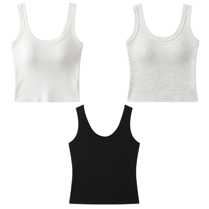 Langsha Youkesi Women's Summer Ice Silk Slim Fit Camisole with Chest Pad, Thin Mulberry Silk Tank Top, Innerwear or Outerwear, Beautiful Back Design