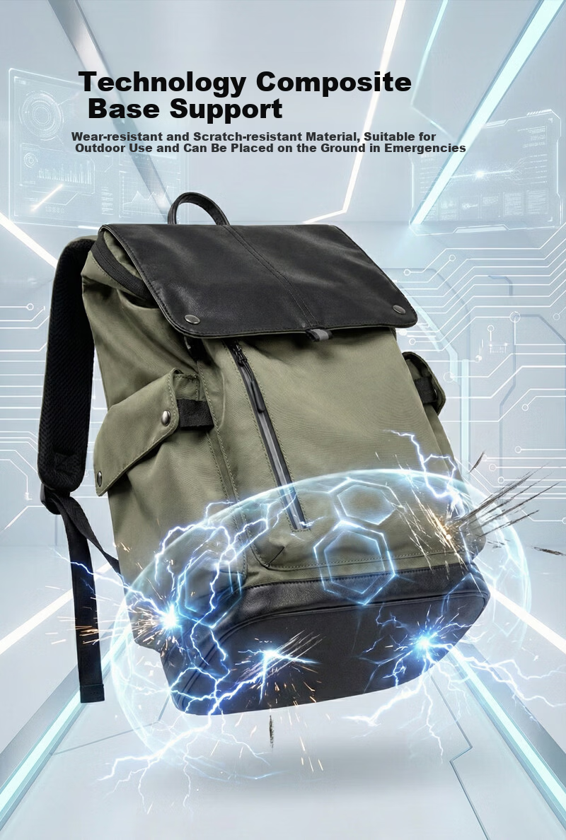 JD Jingzao Flip Laptop Backpack Business Travel Large Capacity Student School Bag Black 5