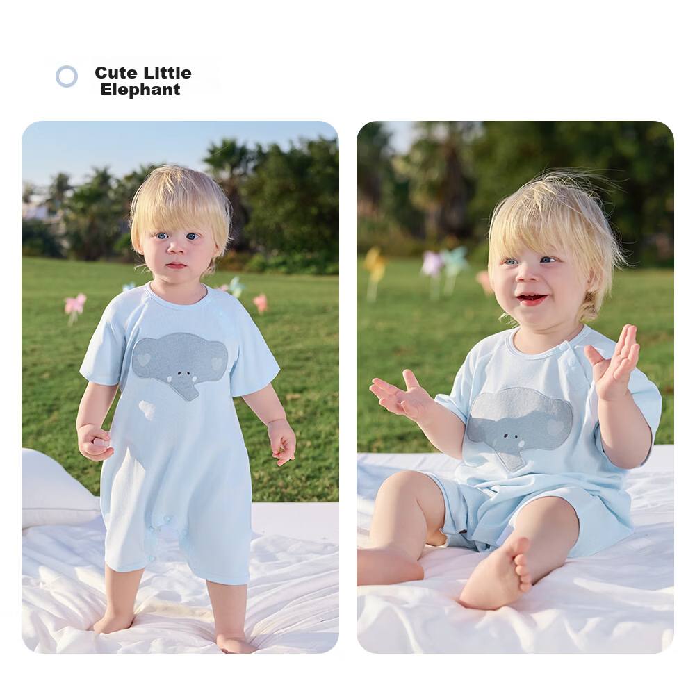 Betis Baby Clothes Summer Thin Cool Breathable Romper Newborn Short Sleeve One-piece Air Conditioning Suit Crawling Suit 30