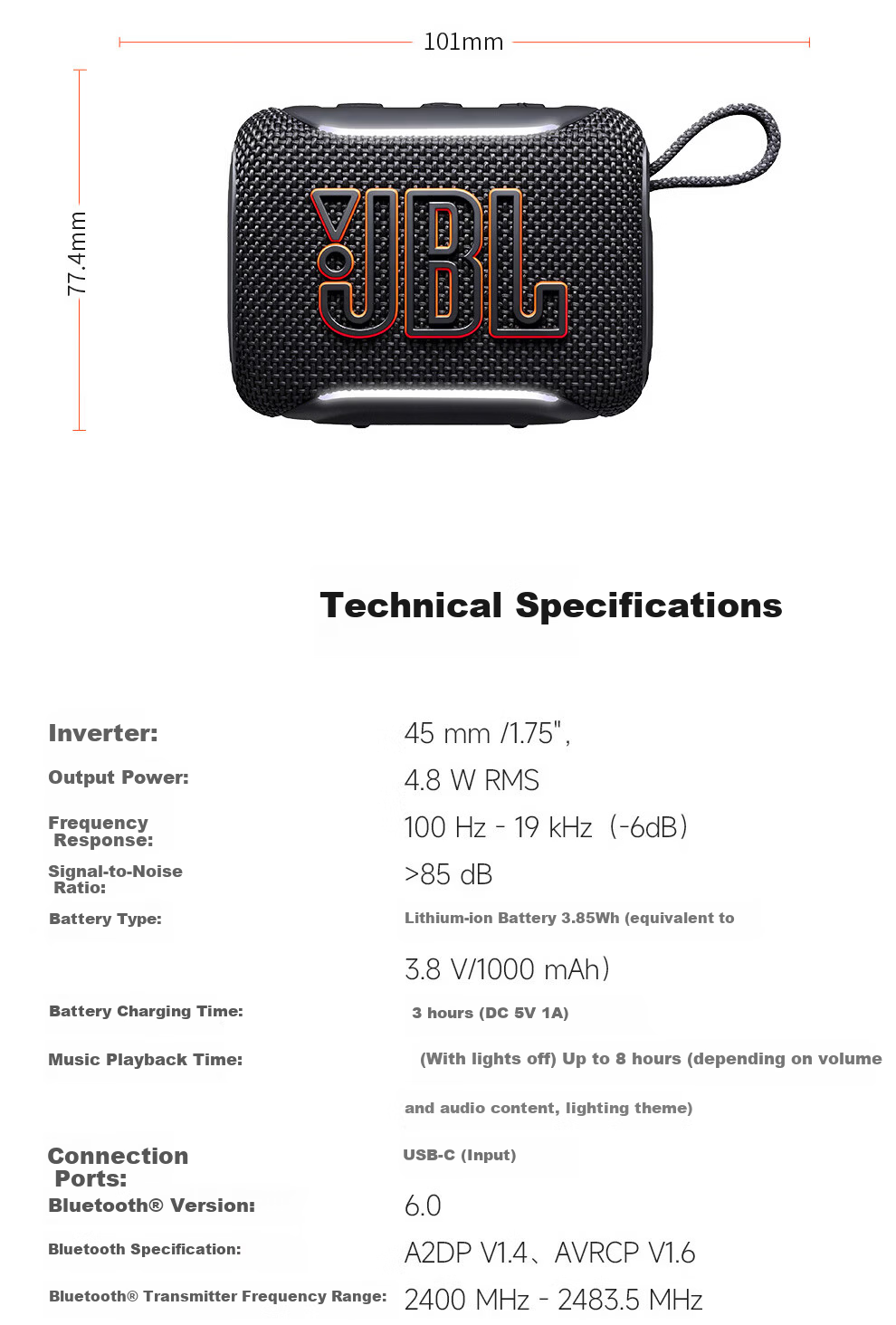 JBL GO5 Music Brick 5th Gen Bluetooth Speaker Outdoor Portable Speaker Ambient Light Speaker GO4 Upgrade Small Gift Speaker Cloisonné 17