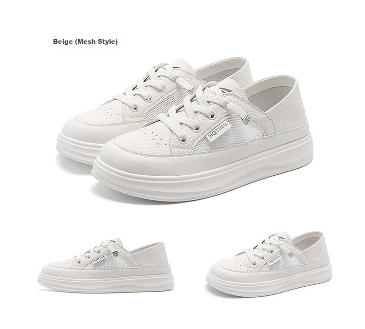 Red Dragonfly Women's Fashion Casual Slip-On Classic White Sneakers WPB14032 Beige Size 36 14
