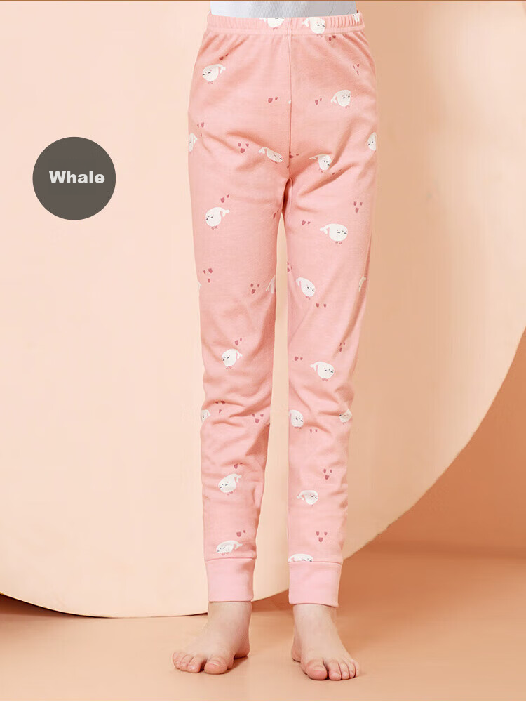 Caiyue Girls' 100% Cotton Thermal Autumn Pants, Children's Warm Cotton Long Johns, Full Cotton Sleepwear for Kids 7