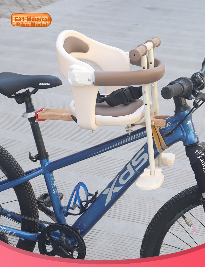 Osagie E32 Off-White Folding Bicycle Front-Mounted Child Seat Quick-Release Baby Safety Seat Front Child Chair 1
