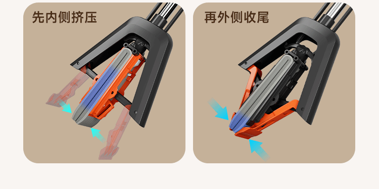 Jiabangshu Sponge Mop Household One-Drag Clean Hands-Free 2025 Floor Cleaning Magic Mop Absorbent Sponge Wash Wring Scrape All-in-One 5