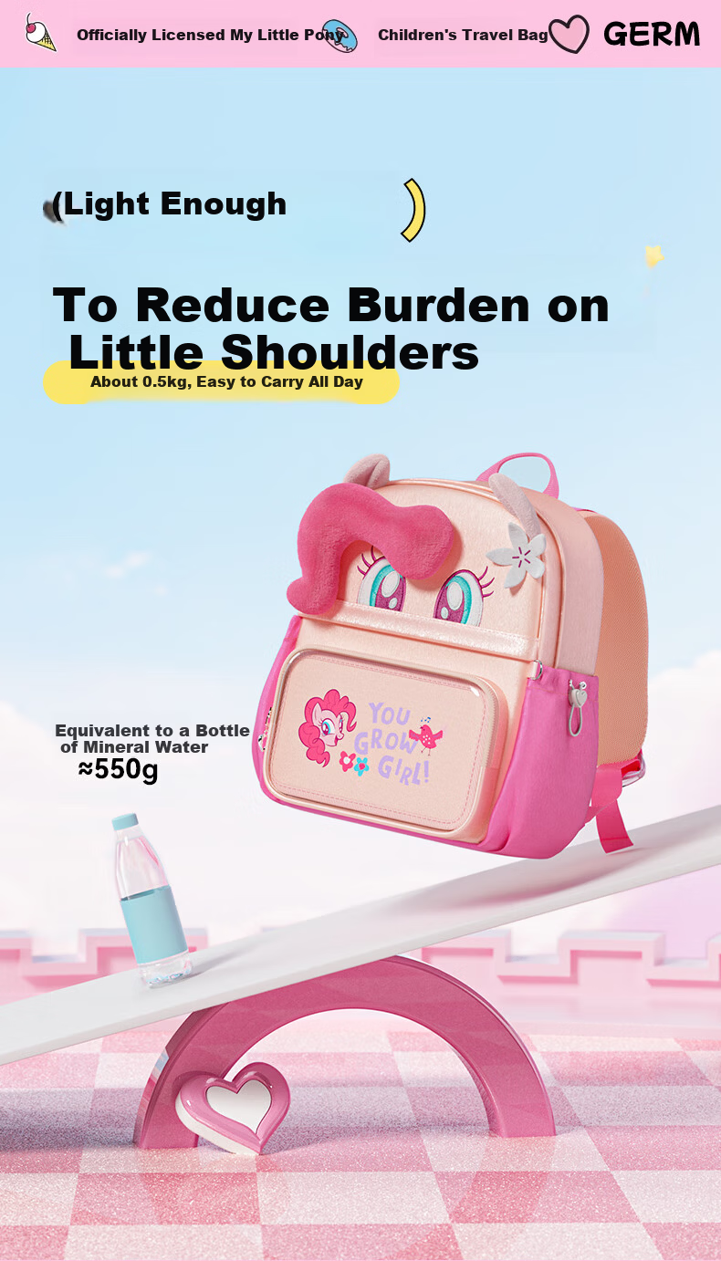 Germ My Little Pony Backpack Girls Cartoon Lightweight Travel Purple Yue Purple 6
