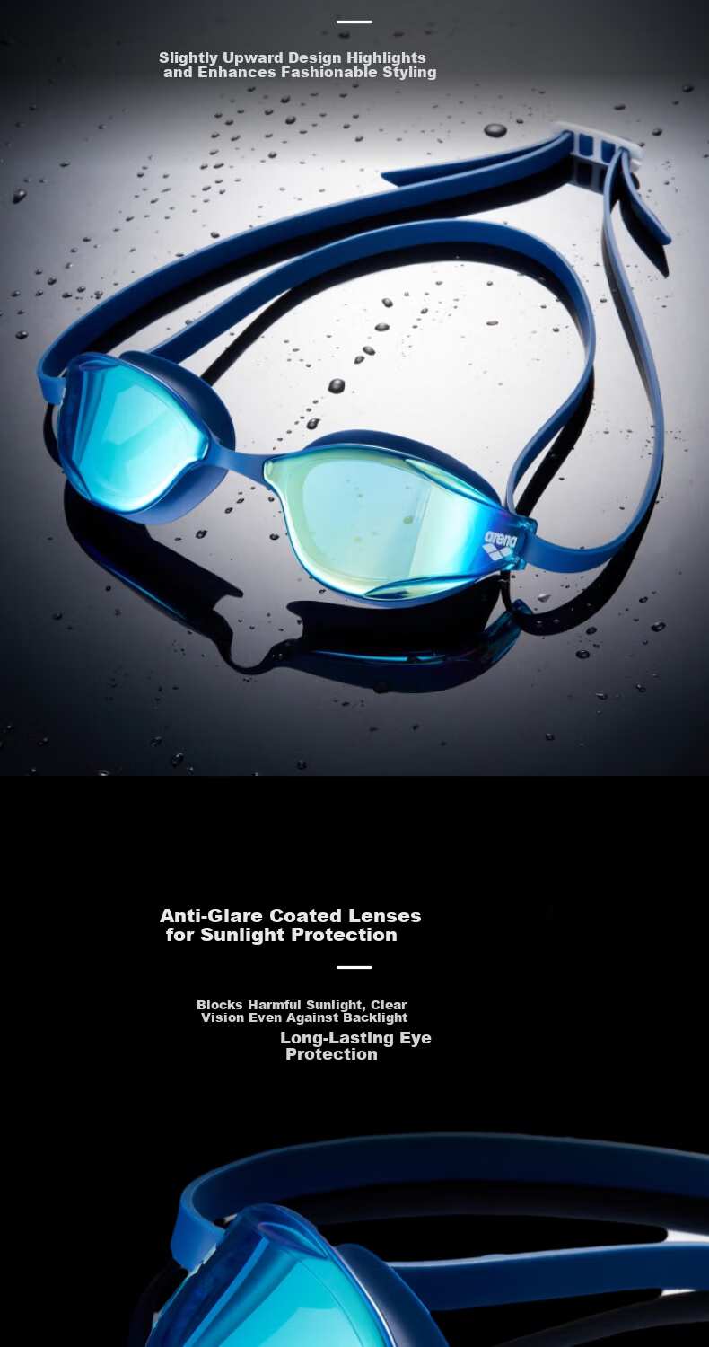 Arena New Large Frame Swimming Goggles Wide Arc Anti-Glare Anti-Fog Waterproof Comfortable Wide Vision Unisex 2