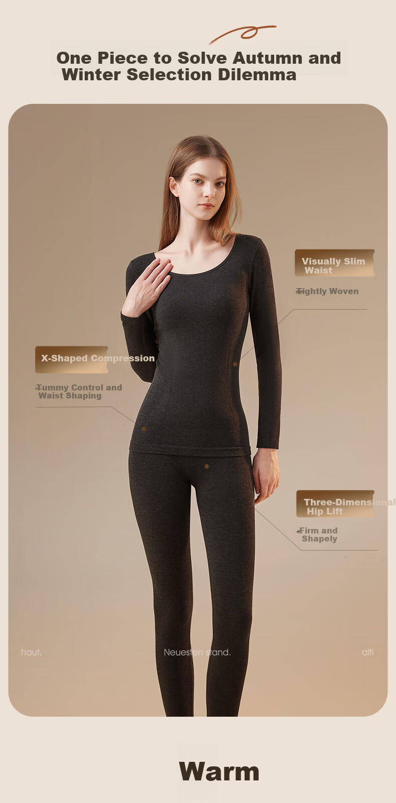 MiiOW Thermal Shaping Women's Thermal Set Micro-Compression Slimming Skin-Friendly Base Layer 2025 New Edition 2