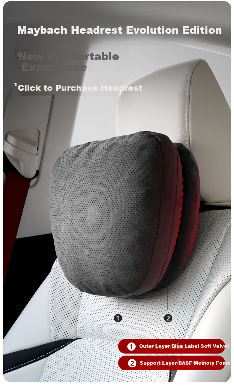 BIMLL Car Lumbar Support Suede Backrest Cushion Office Seat Waist Pillow Double Core Support 3