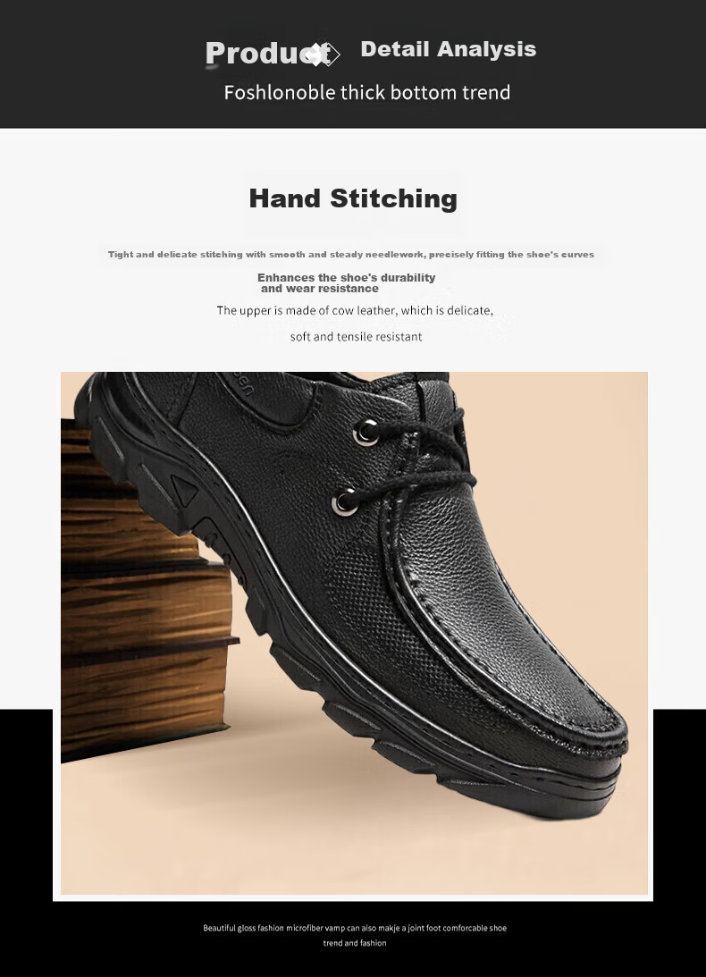 MULINSEN Men's Outdoor Casual Shoes, Lace-Up Middle-Aged And Elderly Dad Shoes, Business Casual Leather Shoes 19216 5