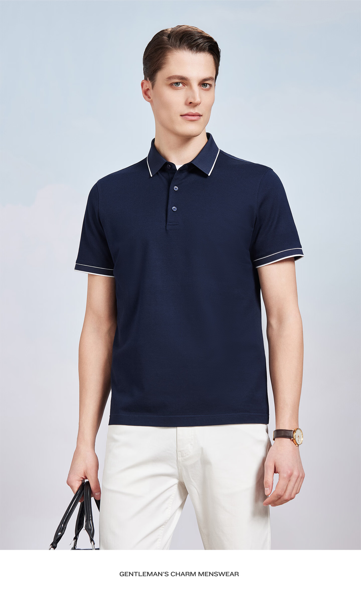 Antonio 55% Mulberry Silk Cooling Breathable High-End Short Sleeve Polo Shirt Men Summer Knitted Business Casual T-Shirt Top 70