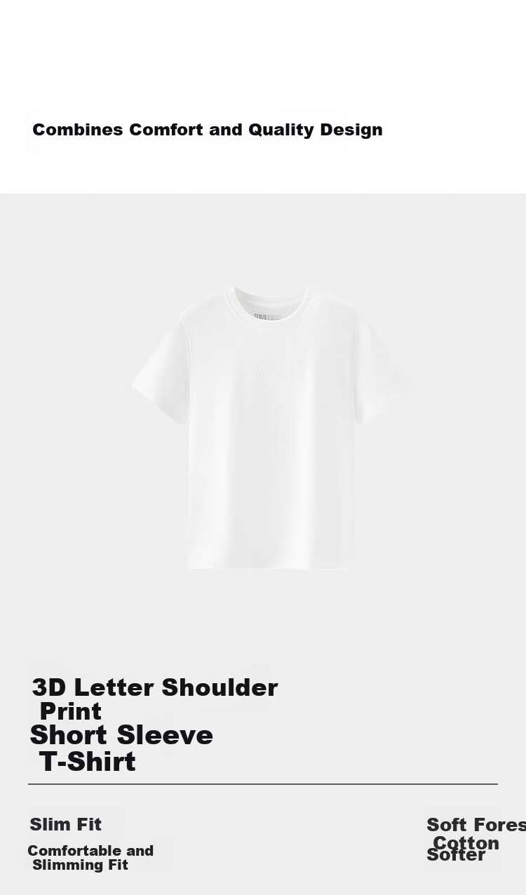 Semir Senrou Women's Summer Short Sleeve T-Shirt Letter Print Slim Fit Basic Simple Pullover Top 101325100017 11