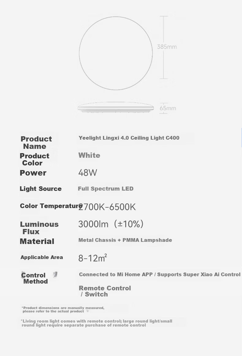 Yeelight Yilai LED Full Spectrum Eye Protection Ceiling Light for Living Room and Bedroom Smart Lighting Lingxi 4.0 [Installation Included] 17