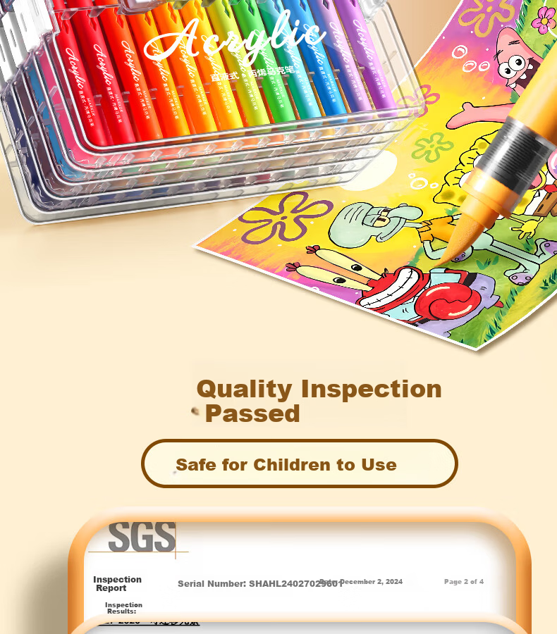 Yuji Direct Liquid Acrylic Markers, Soft Tip, 36 Colors Set, No Pressing Required, Washable, Non-Bleeding, Stackable Colors, Student Hand-Drawing Art Supplies, Painting Watercolor Pens, Drawing Tools, Aesthetic Educatio 2