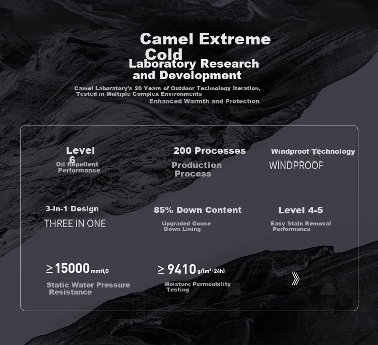 CAMEL Outdoor 3-in-1 Jacket Thickened Goose Down Warm Windproof Waterproof Mountaineering Coat S 4