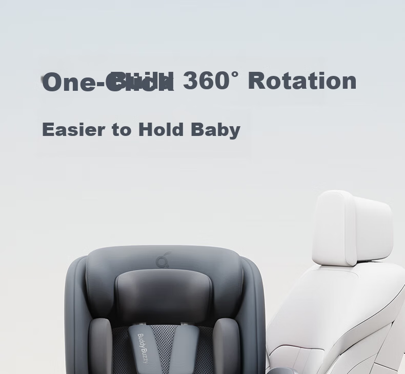 Buddy Buzzy Qiuzhi 2 New National Standard Child Safety Car Seat for Ages 0-8, In-Car Baby Chair with Reclining Function, I-Size, Iceberry Pink 38