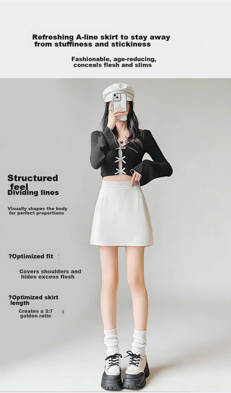 Xueqiman Women's Blazer Pencil Skirt 2026 Summer New High-Waist Slim Fit Petite A-Line Mini Skirt 2