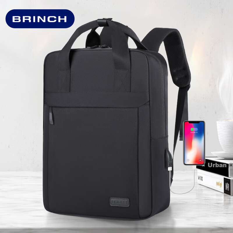 BRINCH Laptop Backpack 14/16 Inch Large Capacity Unisex Travel Business Commuter Shoulder Bag