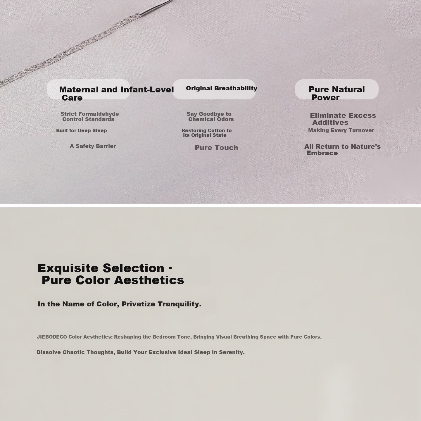 JIEBO 100-Count Long-Staple Cotton Sateen Pillowcases Pure Cotton Pillowcase Pair AB Version Design 48x74cm 6