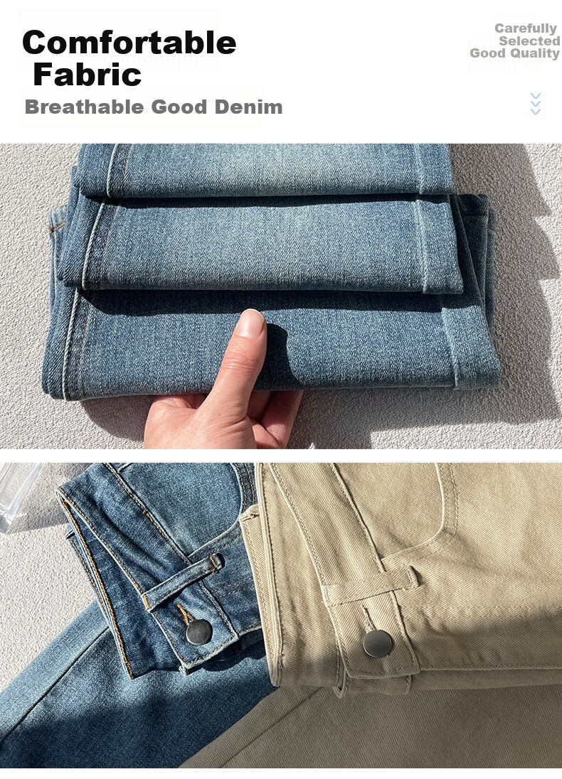 Jeanswest Women's Summer American Vintage High-Waist Slim Fit Flared Khaki Jeans XL 4