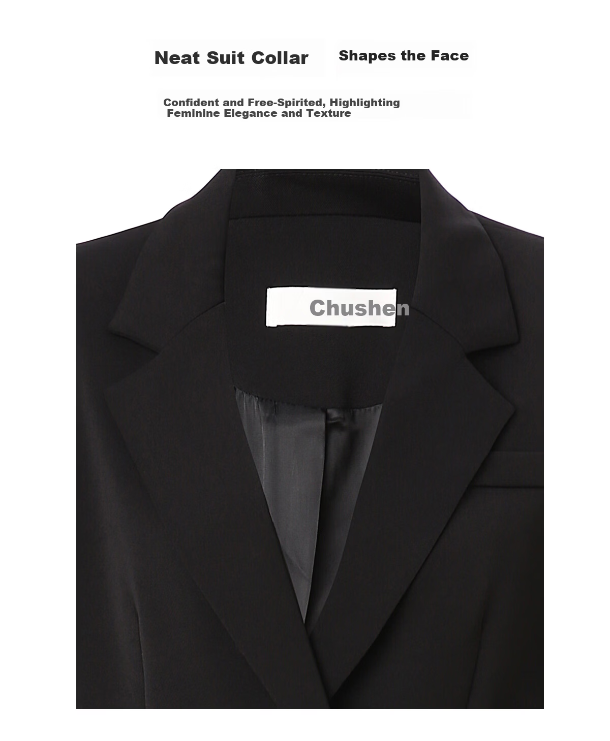 Chushen Spring Autumn Women's Vintage Blazer High-End Fashion Elegant Commuter Casual Jacket S143U6009 4
