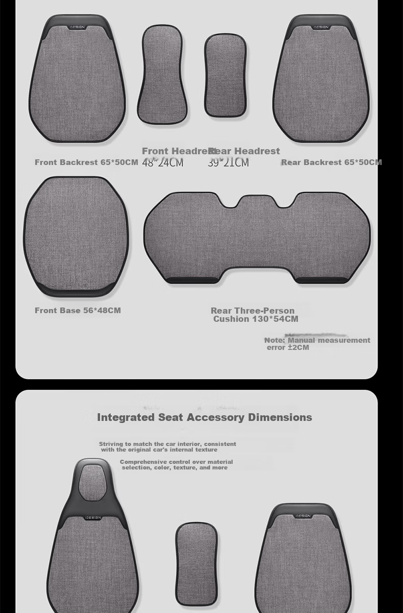 Jiabalan Car Seat Cushion Linen Semi-Enclosed Four-Season Universal Ventilated Breathable Comfortable Seat Cover Cushion 23