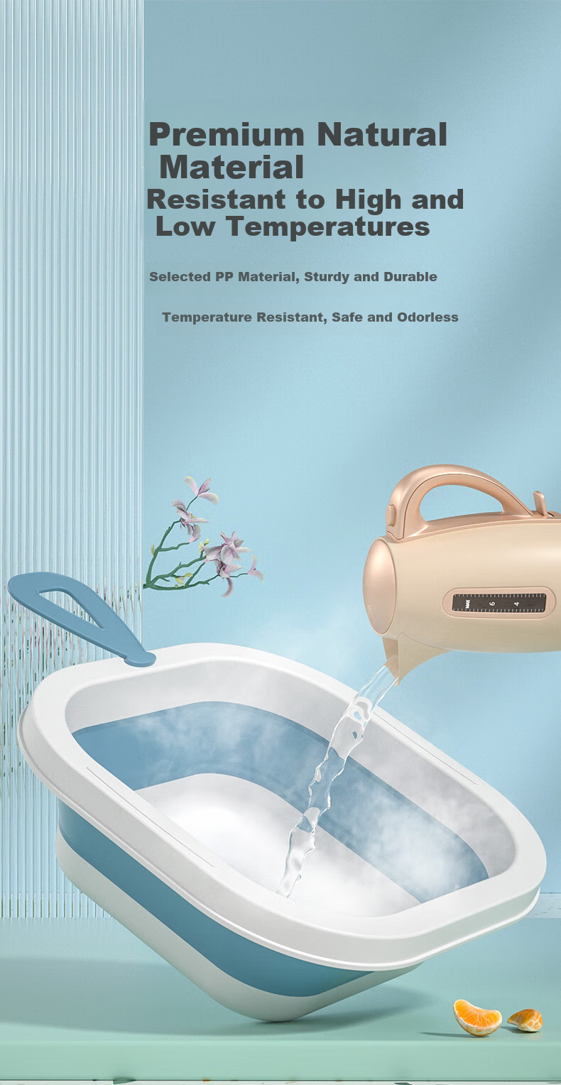 ESIKIN Large Washbasin with Handle, 38cm Foot Bath Basin, Laundry Basin, Thickened Plastic Basin, Vegetable Washing Basin, Random Color 5