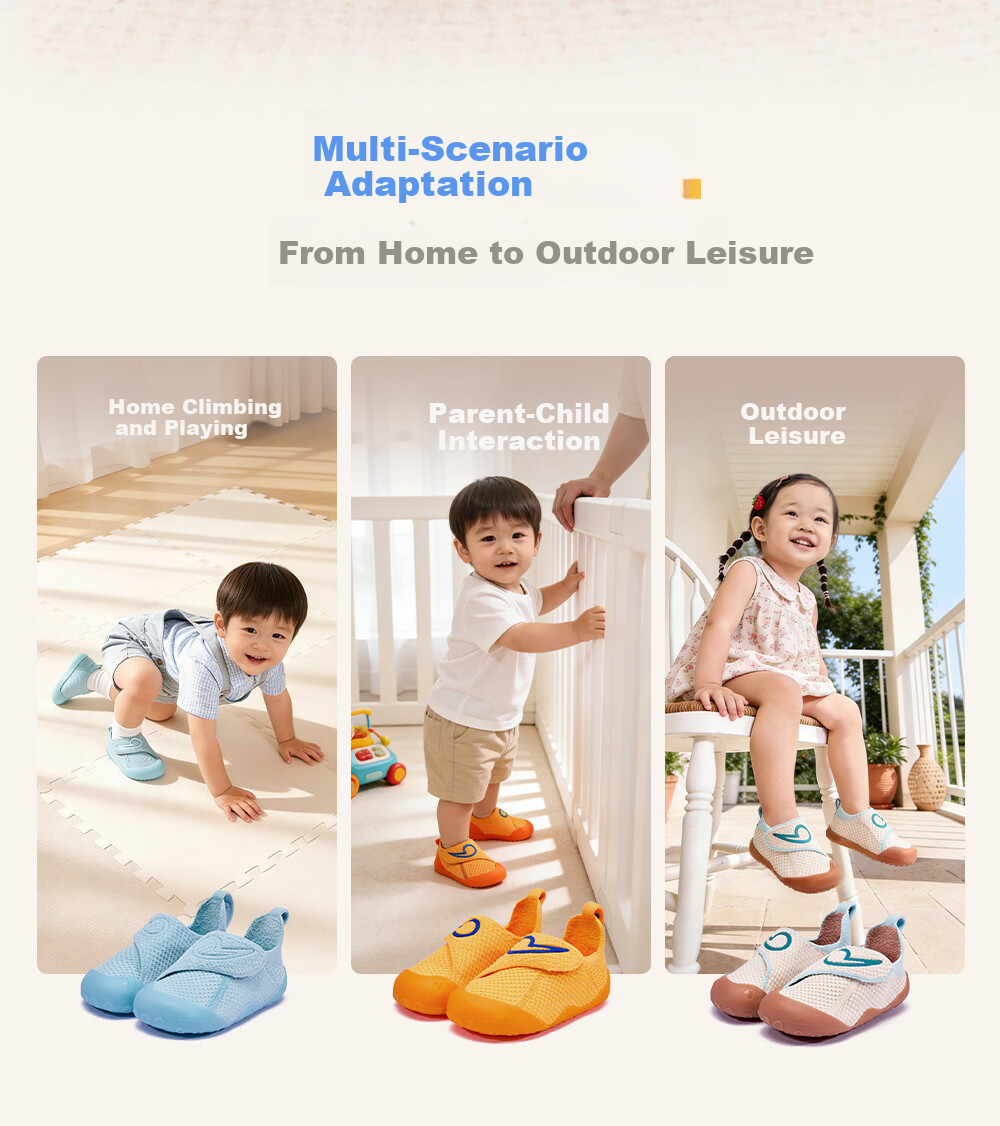 BOBDOG Kids Gold Label Barefoot Baby First Walking Shoes Non-slip Soft Sole Breathable Thin Sole Red Size 22 6
