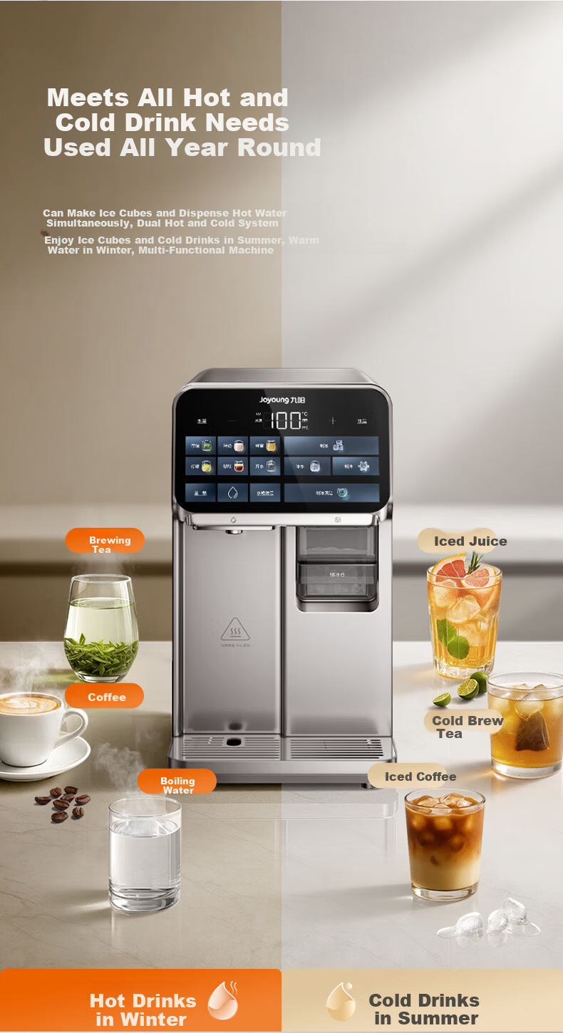 Joyoung Ice Maker and Water Dispenser Desktop UV Sterilization Instant Heating Multi-Level Adjustable Large Capacity Mineral Water Electric Kettle for Tea and Milk AJ3650 16