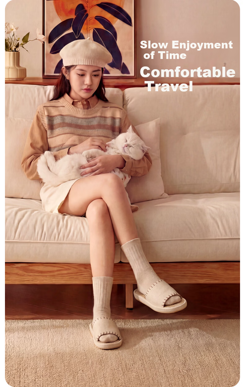 Puxi Odor-Free Indoor Thick-Soled Japanese Style Linen Slippers for Couples Women Mint Green Size 36-37 1