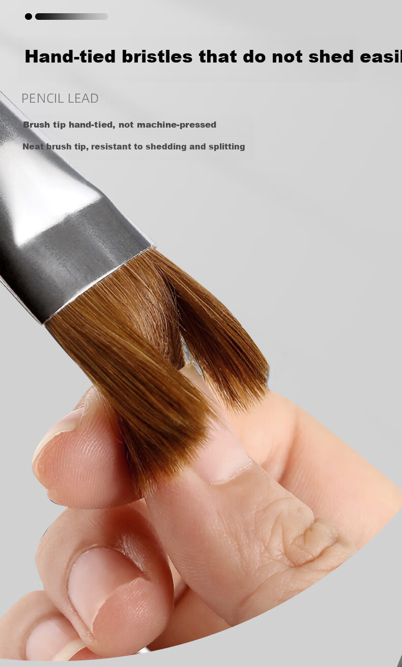 Meibang Qifu Wolf Hair Gouache Watercolor Oil Painting Acrylic Brush Set for Beginners Long Handle Flat Brushes #1-3-5 Art Student Special 4