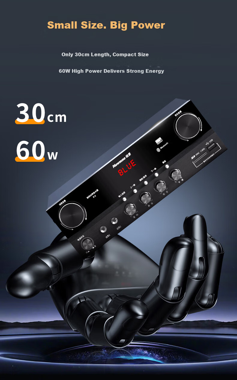 Newmine R-6 Constant Voltage and Constant Resistance Amplifier Public Address Ceiling Speaker Bluetooth Amplifier Black 7