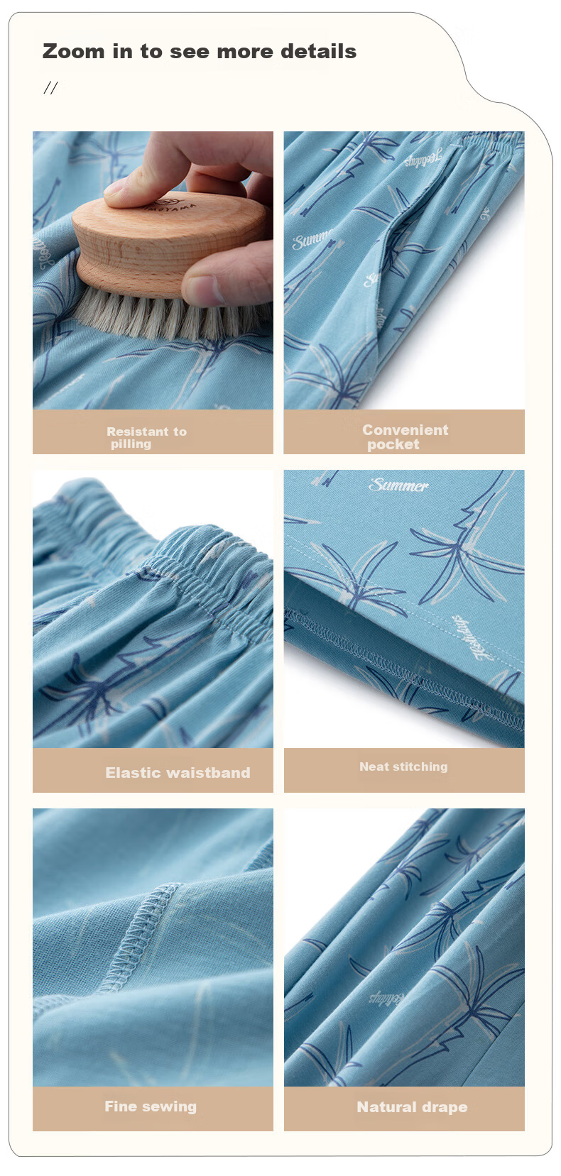 Yiershuang 100% Cotton Men's Homewear Five-Point Shorts Casual Printed Lounge Pants 3XL 8