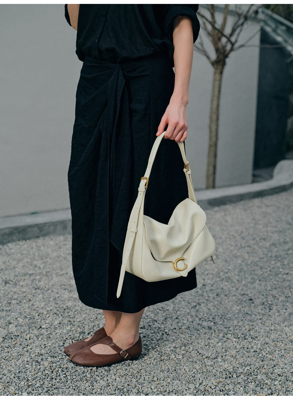 Ximuting Qingfeng Niche White Tote Bag Women Hobo New Shoulder Bag Commuter Crossbody Pearl White 2