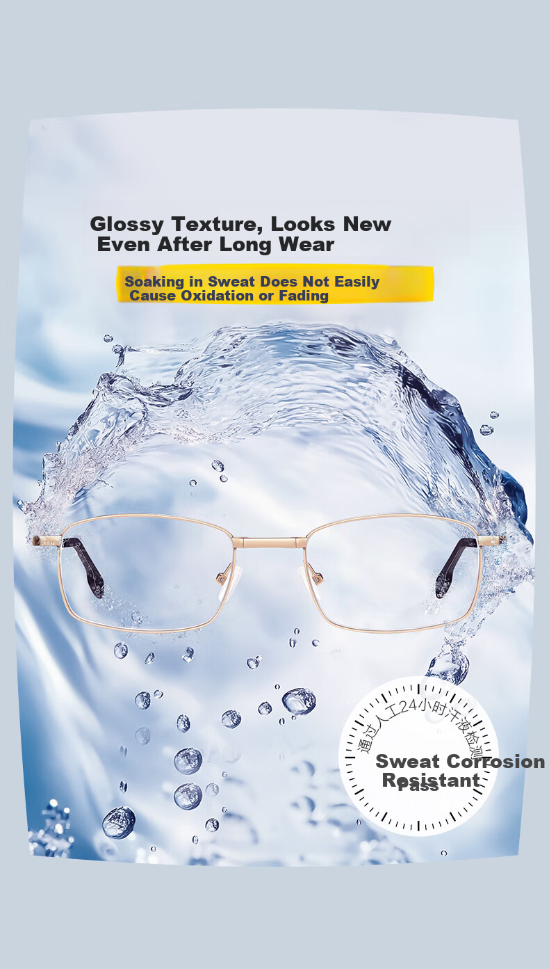 HLA Unisex Reading Glasses HD Blue Light Blocking Portable Folding Elderly Presbyopic Glasses Elegant Gold 4
