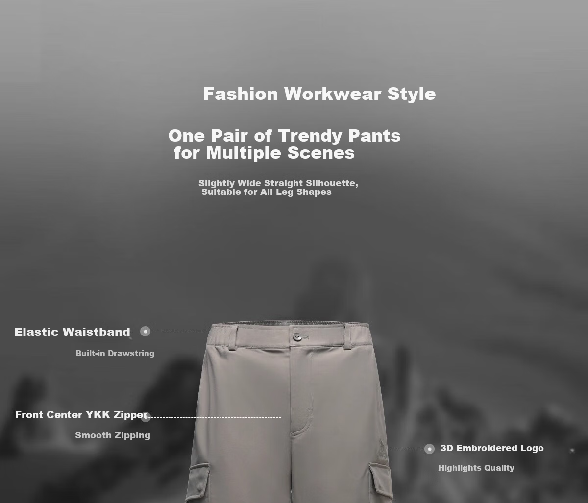 CAMEL [Wang Junkai Edition] Outdoor Casual Multi-Pocket Cargo Pants Hiking Mountaineering Windproof Durable Autumn Winter Trousers 5