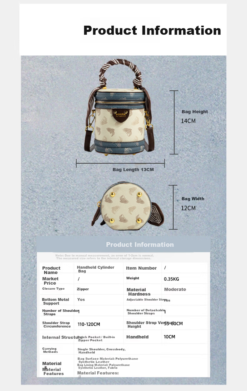 Mark Fairwhale Vintage Luxury Fashion Bucket Bag Versatile Round Tote Handbag Shoulder Bag for Women New Year Goddess Day Gift 5