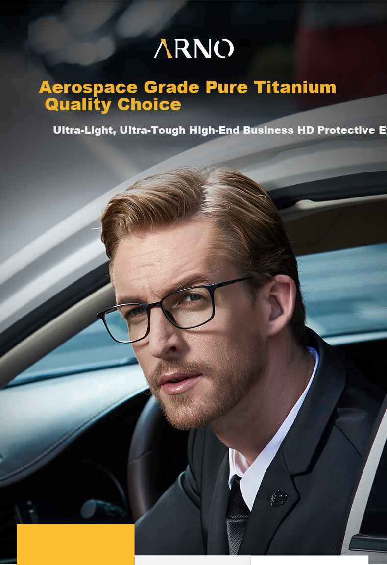 ARNO FOCUS ON YOUR EYES Reading Glasses for Men, High Definition Anti-Blue Light Imported Business Titanium Frame Ultra-Light Flexible Presbyopic Glasses A1017Q 150 Degrees 1