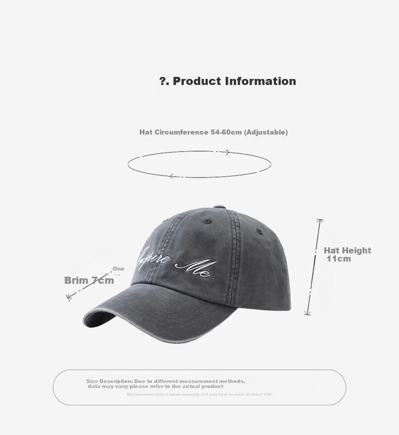 ELLE Baseball Cap for Women, All-Season Sun Protection Hat, Large Circumference High Crown Visibly Small Brim Cap for Men, Gift 44