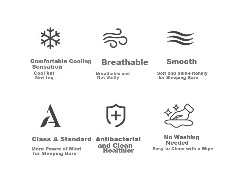 Nanjiren Summer Cooling Mat A-Class Antibacterial Carbon Fiber Ice Silk Mat Three-Piece Set Double Home Cooling Ice Silk Bed Sheet 1.8m Bed 2
