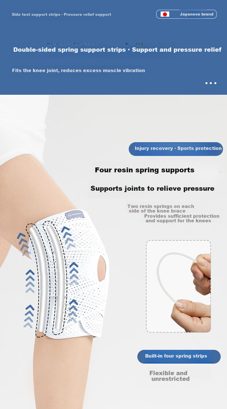 AURBOSHI Japanese Sports Knee Brace for Medical Meniscus Ligament Patella Injury, Specially Designed for Men And Women, Suitable for Running, Hiking, And Badminto 3