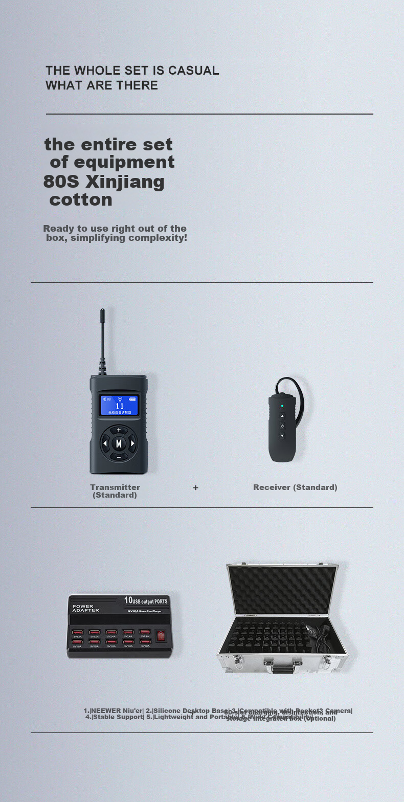 Cadence Wireless Tour Guide System One-to-Many Interpreter High-End Conference Factory Museum Visit Government Enterprise Reception Project Inspection Team Electronic Guide System R3 10-Set Package 8