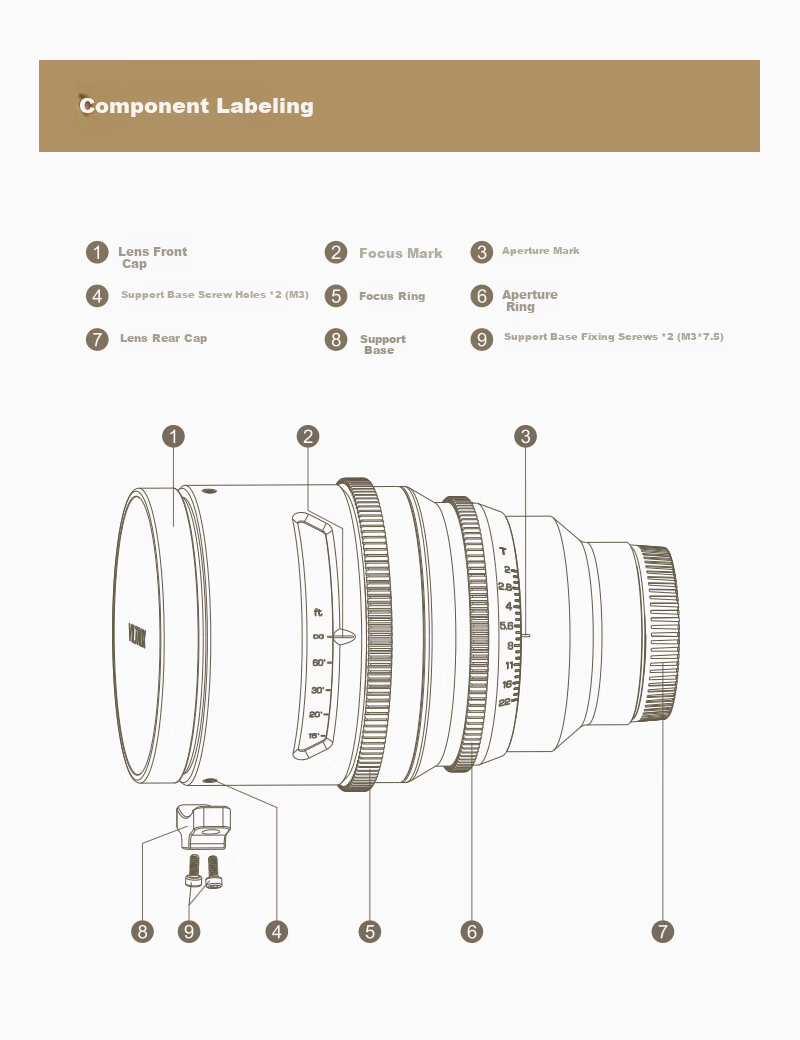 VILTROX EPIC Series Anamorphic Wide-Screen Cinema Lens EPIC 35mm T2.0 1.33X E-Mount (Blue Brushed) 21