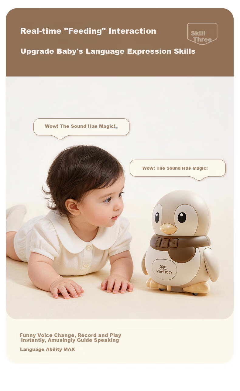 YEEHOO Swinging Penguin Baby Crawling Toy Early Education Head Lifting Guide Educational Gift for Boys and Girls Toddler Birthday Gift Educational Toy 7