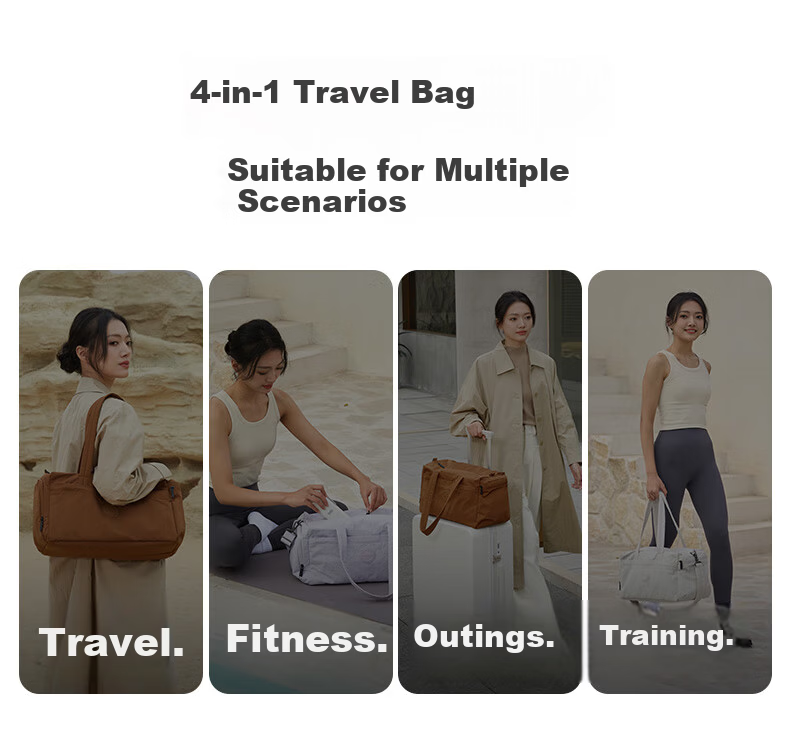Mixi Large Capacity Travel Bag, Handheld Sports Fitness Bag for Women And Men, Short-Trip Business Trip Carry-On Luggage Bag, Rock Brow 10