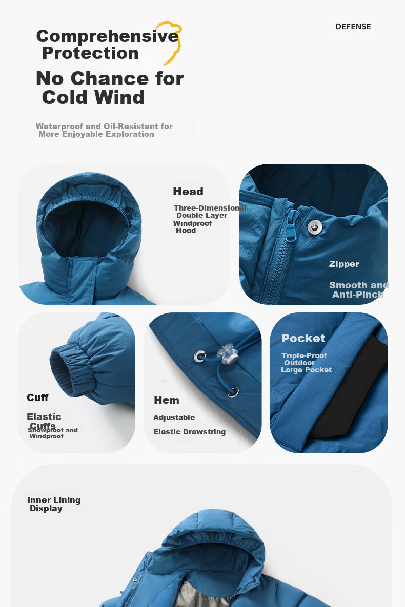 Ciciibear Boys' down Jacket, Puffer Coat, Children's Warm Winter Outerwear, Baby White Duck Dow 17