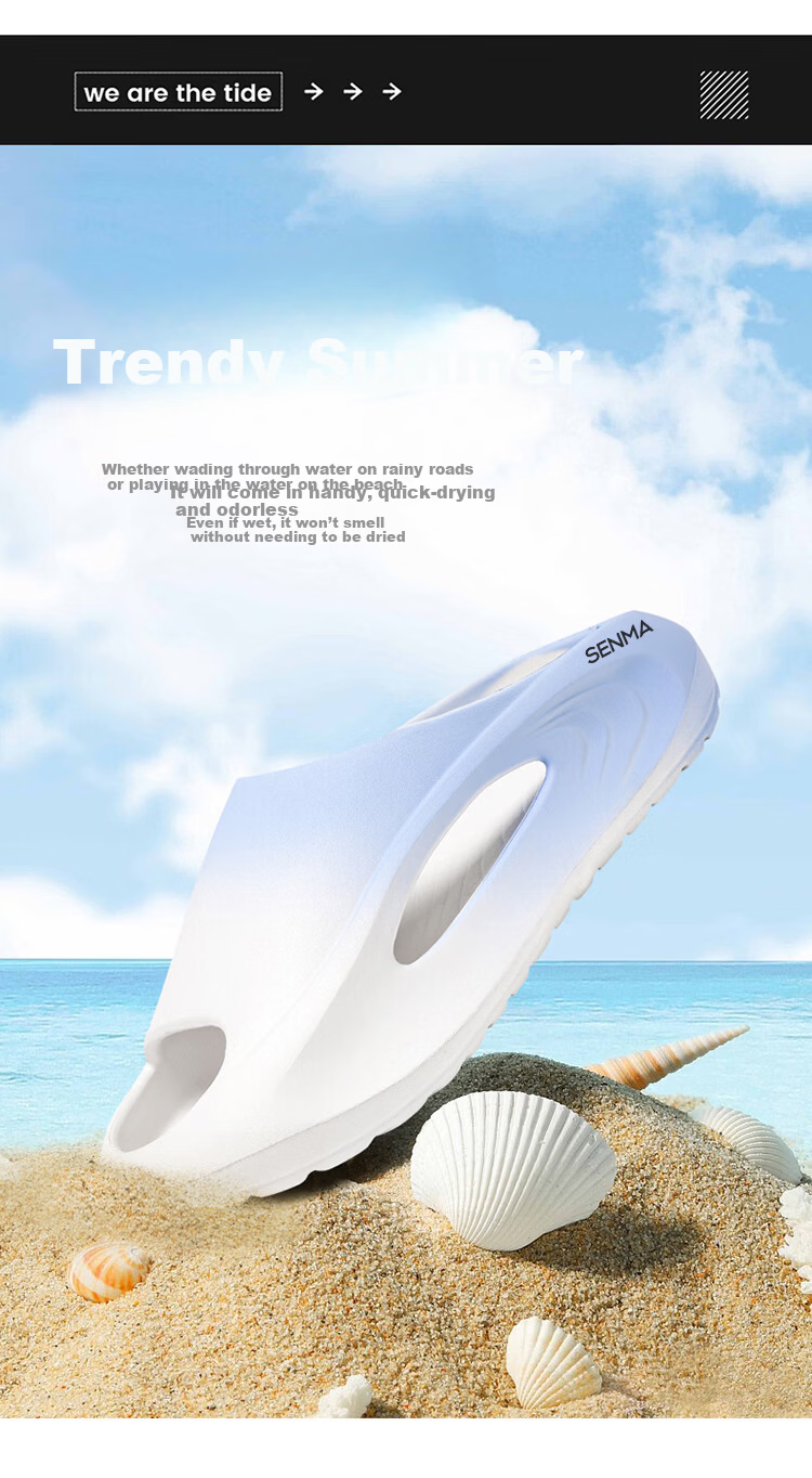 Senma Men's Coconut Slippers Summer Outdoor Soft Sole Non-Slip Cushioned Sports Sandals Beach Casual Flip Flops 5
